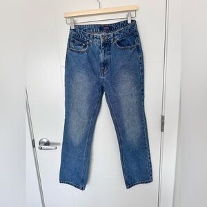 NWT CAVALLI CLASS By Roberto Cavalli High Rise Cropped Classic Blue Denim Jeans